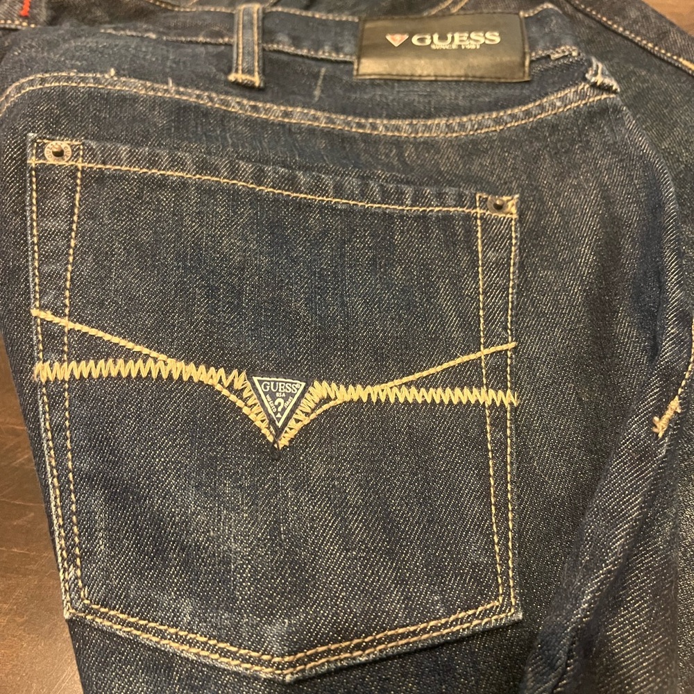GUESS Dark Blue Denim Jeans for Men